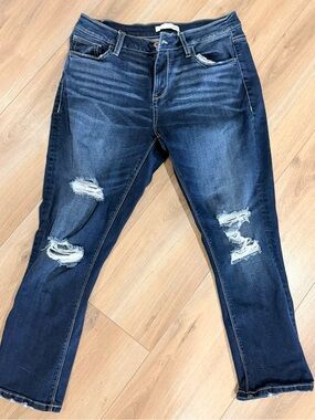 Daytrip Distressed Dark Wash Skinny Jeans Size 31